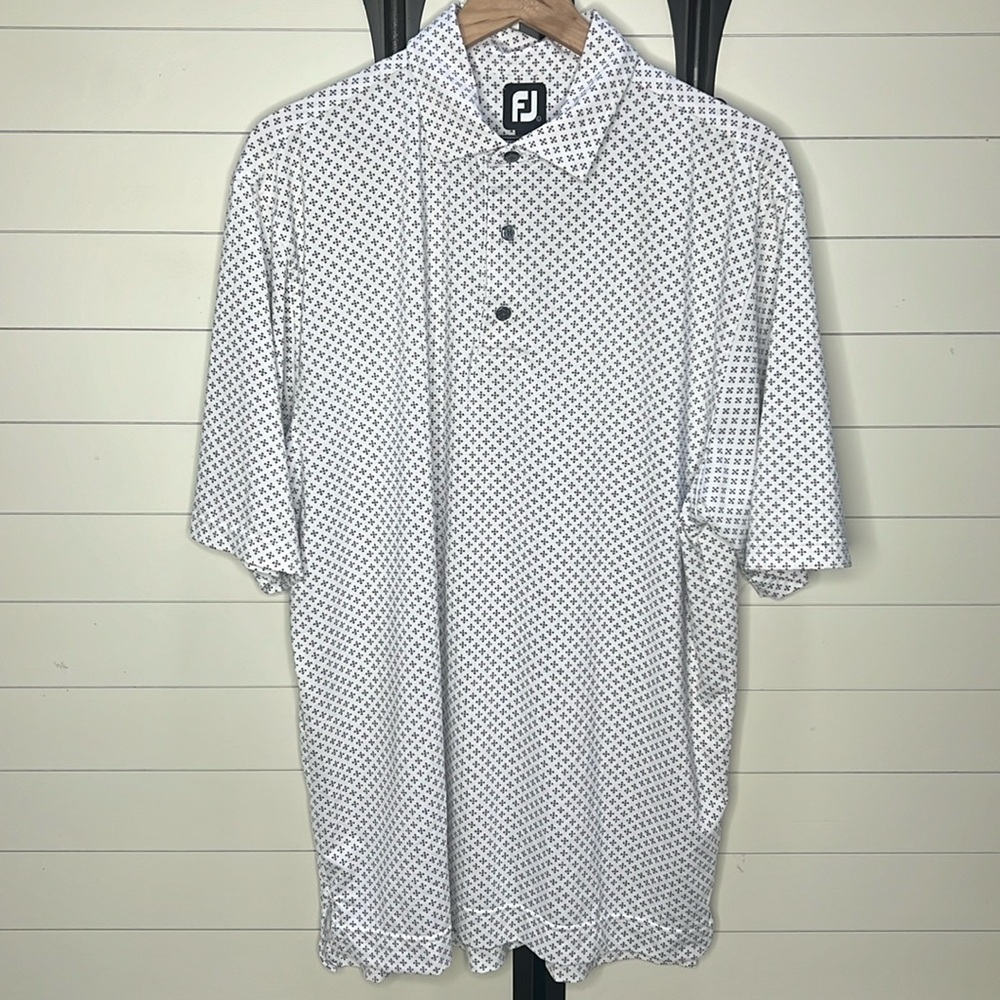 FootJoy geometric design performance polo shirt Large NWOT*